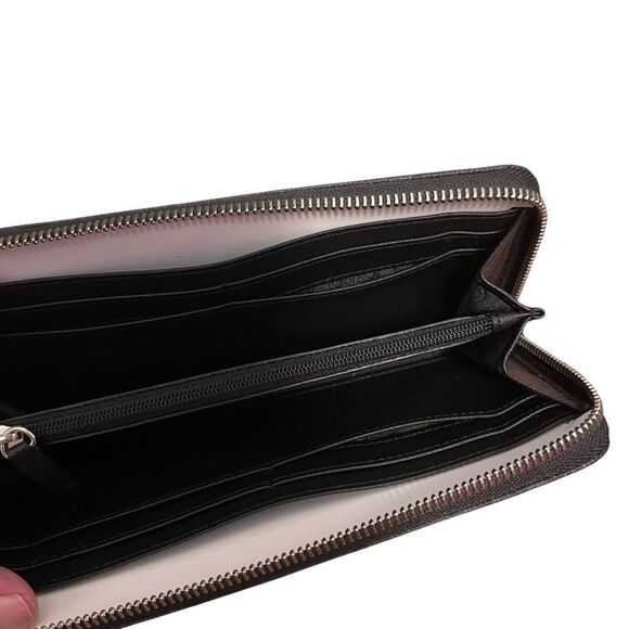 Michael Kors Logo Continental Zip Around Wallet Black NEW - Picture 4 of 5